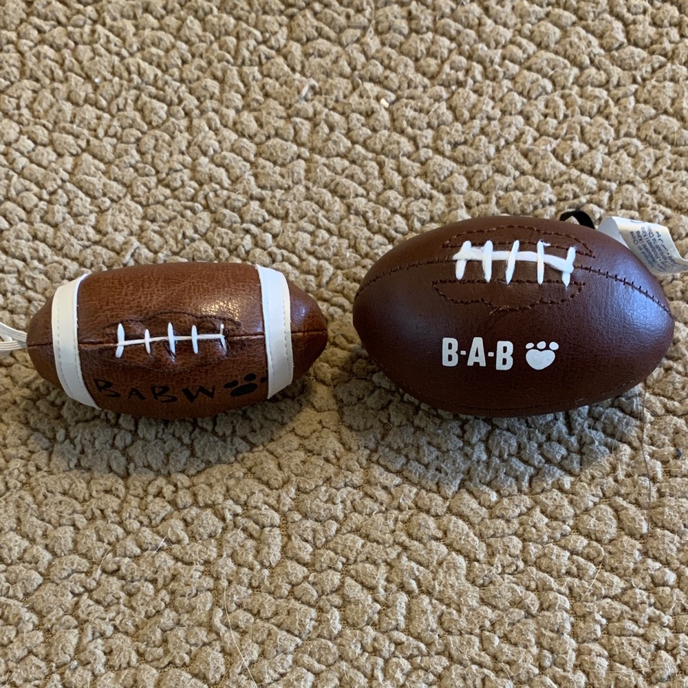 Build-A-Bear Brown and White Football Set